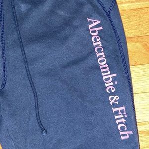 Abercrombie and Fitch dark blue logo sweatpants
